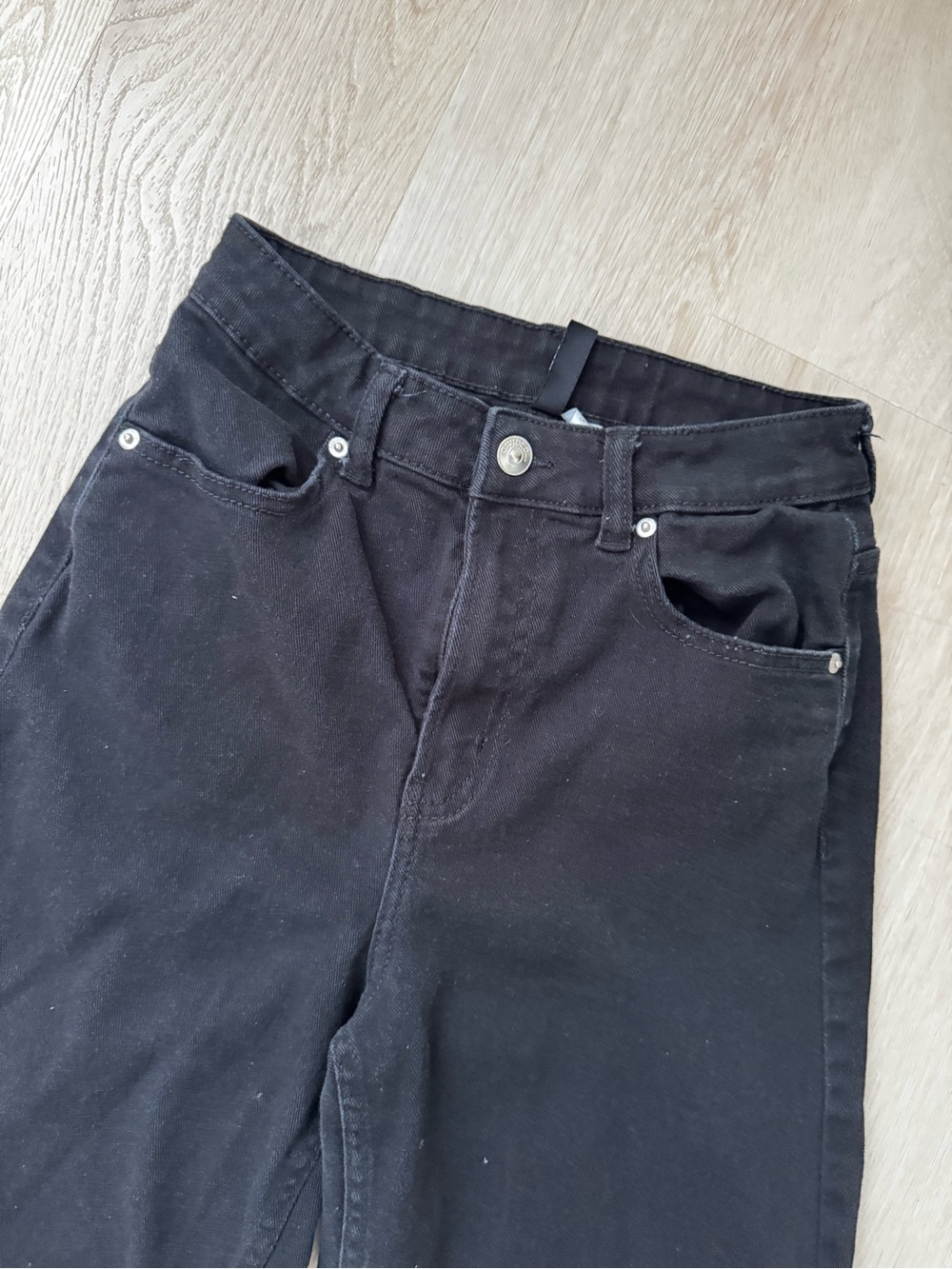 H&M Black Denim High-Waist Jeans